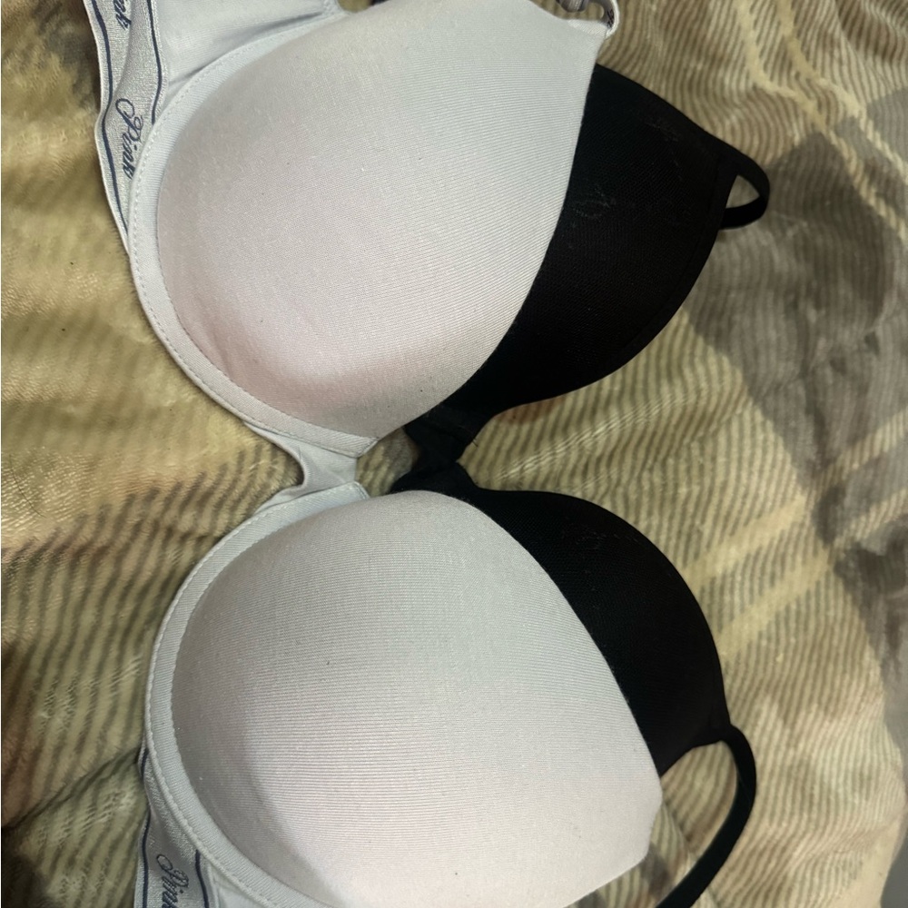 Victoria Secret VS Pink Bra Bundle 36B Wear Everywhere T-shirt and Push Up